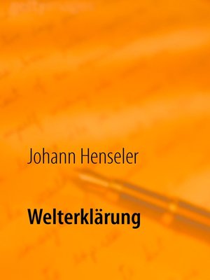 cover image of Welterklärung